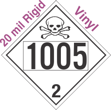 Toxic Gas Class 2.3 UN1005 20mil Rigid Vinyl DOT Placard