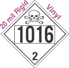 Toxic Gas Class 2.3 UN1016 20mil Rigid Vinyl DOT Placard