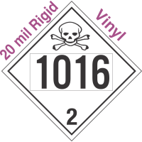 Toxic Gas Class 2.3 UN1016 20mil Rigid Vinyl DOT Placard