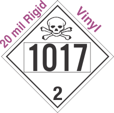 Toxic Gas Class 2.3 UN1017 20mil Rigid Vinyl DOT Placard