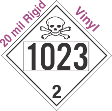 Toxic Gas Class 2.3 UN1023 20mil Rigid Vinyl DOT Placard