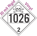 Toxic Gas Class 2.3 UN1026 20mil Rigid Vinyl DOT Placard