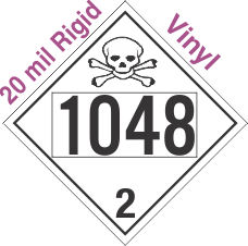 Toxic Gas Class 2.3 UN1048 20mil Rigid Vinyl DOT Placard