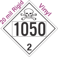 Toxic Gas Class 2.3 UN1050 20mil Rigid Vinyl DOT Placard