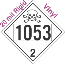 Toxic Gas Class 2.3 UN1053 20mil Rigid Vinyl DOT Placard