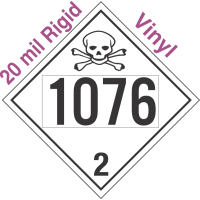 Toxic Gas Class 2.3 UN1076 20mil Rigid Vinyl DOT Placard