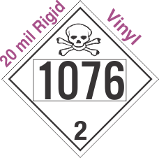 Toxic Gas Class 2.3 UN1076 20mil Rigid Vinyl DOT Placard