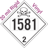 Toxic Gas Class 2.3 UN1581 20mil Rigid Vinyl DOT Placard