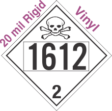 Toxic Gas Class 2.3 UN1612 20mil Rigid Vinyl DOT Placard