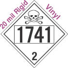 Toxic Gas Class 2.3 UN1741 20mil Rigid Vinyl DOT Placard