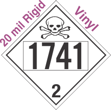 Toxic Gas Class 2.3 UN1741 20mil Rigid Vinyl DOT Placard