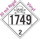 Toxic Gas Class 2.3 UN1749 20mil Rigid Vinyl DOT Placard