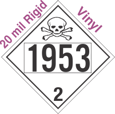 Toxic Gas Class 2.3 UN1953 20mil Rigid Vinyl DOT Placard