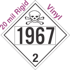 Toxic Gas Class 2.3 UN1967 20mil Rigid Vinyl DOT Placard