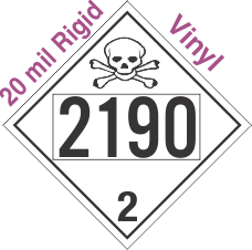 Toxic Gas Class 2.3 UN2190 20mil Rigid Vinyl DOT Placard