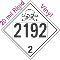 Toxic Gas Class 2.3 UN2192 20mil Rigid Vinyl DOT Placard