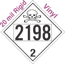 Toxic Gas Class 2.3 UN2198 20mil Rigid Vinyl DOT Placard