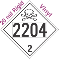 Toxic Gas Class 2.3 UN2204 20mil Rigid Vinyl DOT Placard