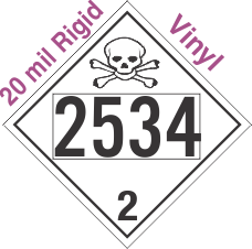 Toxic Gas Class 2.3 UN2534 20mil Rigid Vinyl DOT Placard