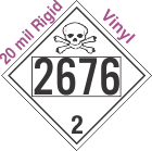 Toxic Gas Class 2.3 UN2676 20mil Rigid Vinyl DOT Placard