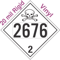 Toxic Gas Class 2.3 UN2676 20mil Rigid Vinyl DOT Placard