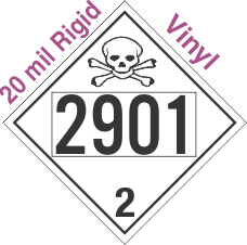 Toxic Gas Class 2.3 UN2901 20mil Rigid Vinyl DOT Placard