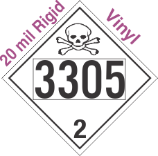 Toxic Gas Class 2.3 UN3305 20mil Rigid Vinyl DOT Placard