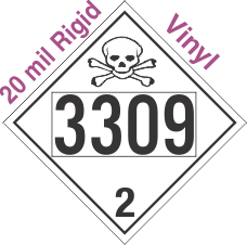 Toxic Gas Class 2.3 UN3309 20mil Rigid Vinyl DOT Placard