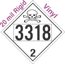 Toxic Gas Class 2.3 UN3318 20mil Rigid Vinyl DOT Placard