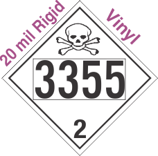 Toxic Gas Class 2.3 UN3355 20mil Rigid Vinyl DOT Placard