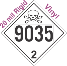 Toxic Gas Class 2.3 UN9035 20mil Rigid Vinyl DOT Placard