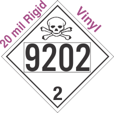 Toxic Gas Class 2.3 UN9202 20mil Rigid Vinyl DOT Placard