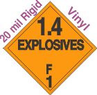Explosive Class 1.4F 20mil Rigid Vinyl DOT Placard