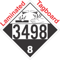 Corrosive Class 8 UN3498 Tagboard DOT Placard