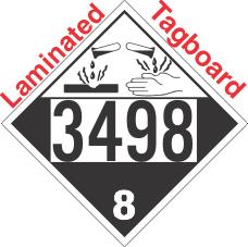 Corrosive Class 8 UN3498 Tagboard DOT Placard