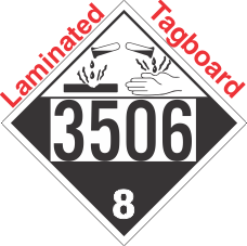 Corrosive Class 8 UN3506 Tagboard DOT Placard
