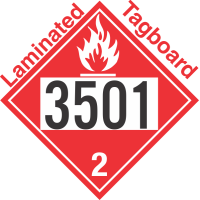 Flammable Gas Class 2.1 UN3501 Tagboard DOT Placard