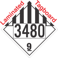 Miscellaneous Dangerous Goods Class 9 UN3480 Tagboard DOT Placard