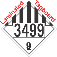 Miscellaneous Dangerous Goods Class 9 UN3499 Tagboard DOT Placard