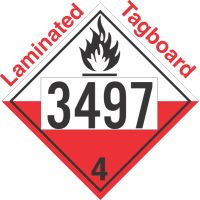 Spontaneously Combustible Class 4.2 UN3497 Tagboard DOT Placard