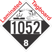 Corrosive Class 8 UN1052 Tagboard DOT Placard