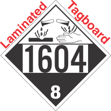 Corrosive Class 8 UN1604 Tagboard DOT Placard