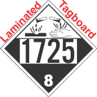 Corrosive Class 8 UN1725 Tagboard DOT Placard