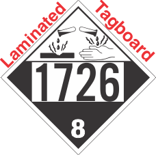 Corrosive Class 8 UN1726 Tagboard DOT Placard