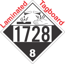 Corrosive Class 8 UN1728 Tagboard DOT Placard