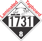 Corrosive Class 8 UN1731 Tagboard DOT Placard