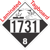 Corrosive Class 8 UN1731 Tagboard DOT Placard