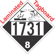 Corrosive Class 8 UN1731 Tagboard DOT Placard