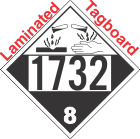 Corrosive Class 8 UN1732 Tagboard DOT Placard