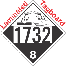 Corrosive Class 8 UN1732 Tagboard DOT Placard